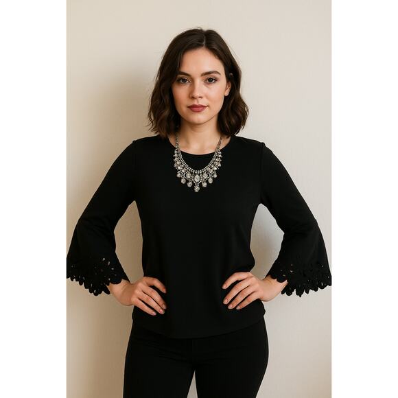 See by Chloe Black Bell Sleeve Top - Picture 1 of 4